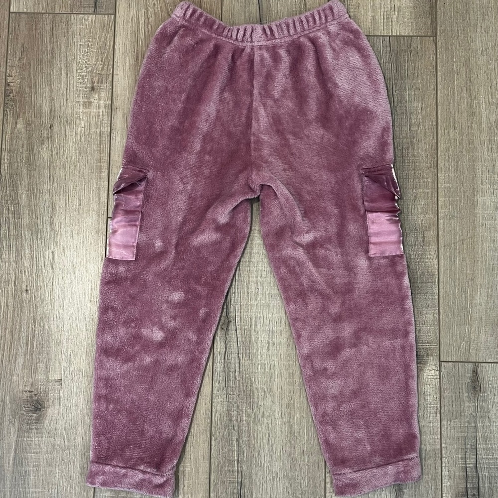 Emma & Elsa Kids Pink Plush Fleece Cargo Jogger Pants Size 8 GKP3144-23